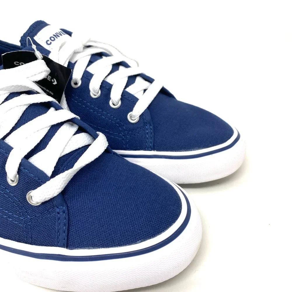 💖MEGA SALE💖CONVERSE STAR PERLA Shoes Women 665317C Navy Canvas Skate Sneakers - Picture 5 of 8